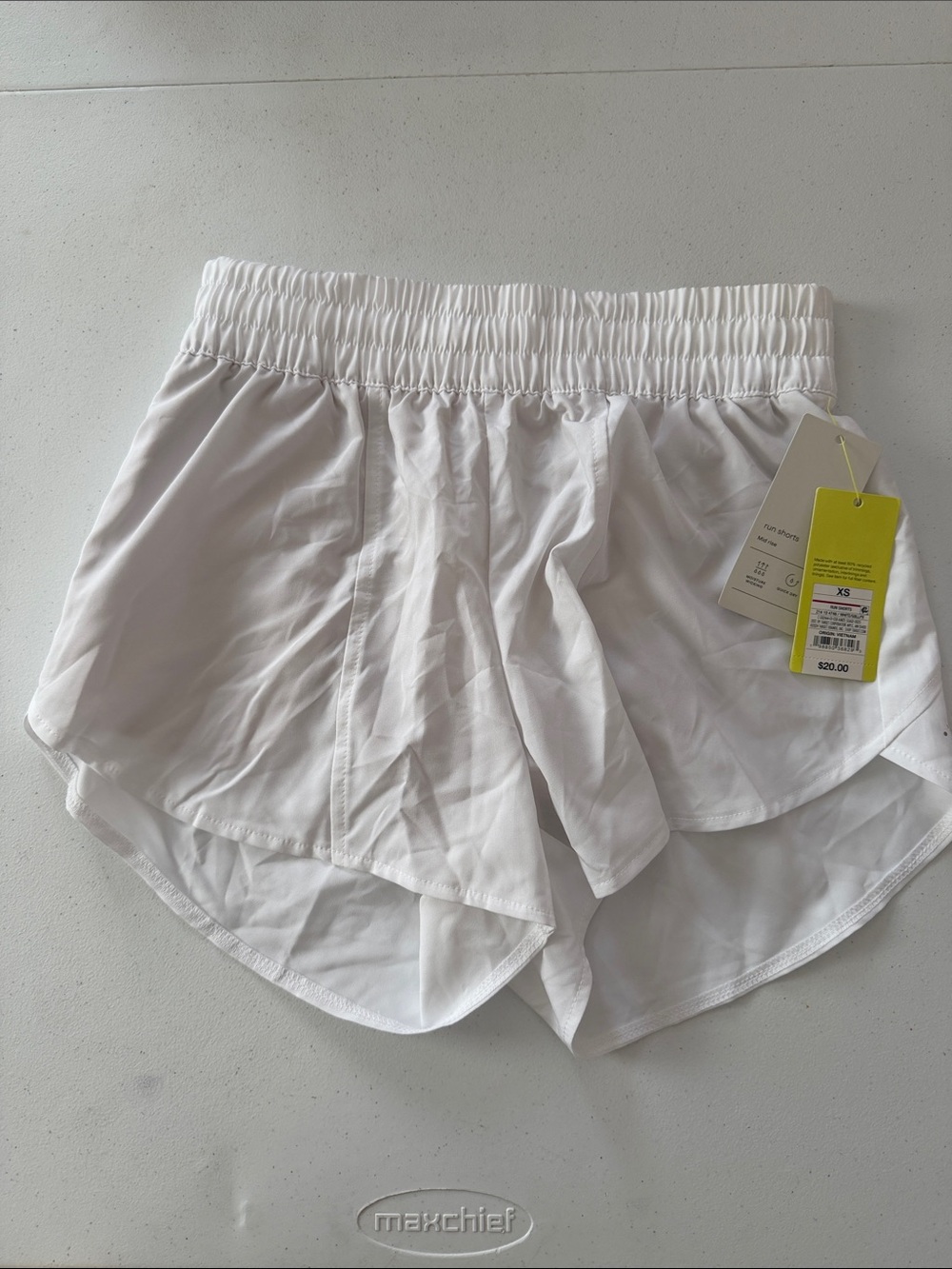 All In Motion White Layered Athletic Shorts with zipper pockets 3” inseam